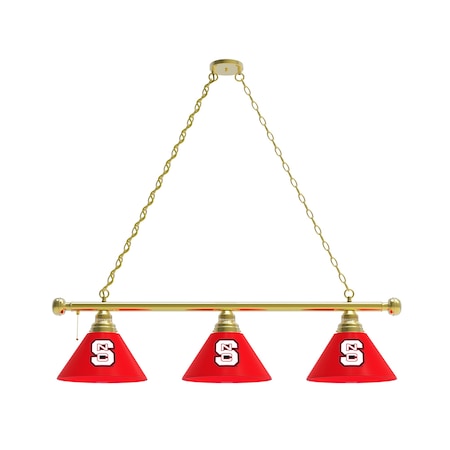 Holland Bar Stool Co North Carolina State 3 Shade Billiard Light, Brass Fixture BL3BRNCarSt