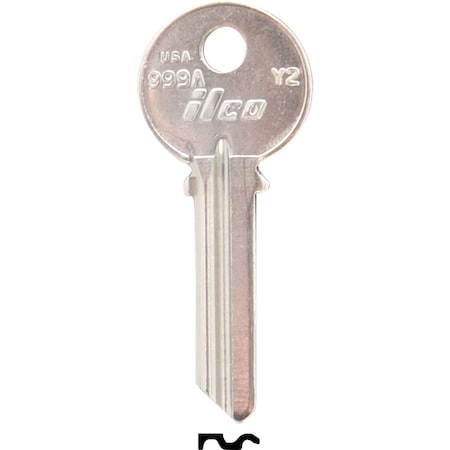 Ilco Yale Nickel Plated House Key Y2 / 999A, 10PK IAL4500433B