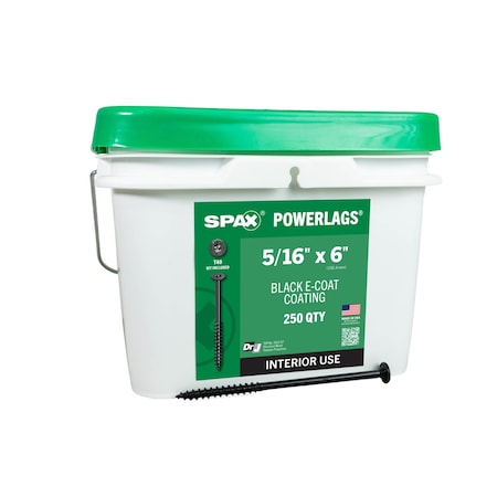 Spax 5/16 in x 6 in Interior Structural Wood Lag Screws Powerlags Pancake Head T-Star Bulk Pail, 250PK 3601770801500