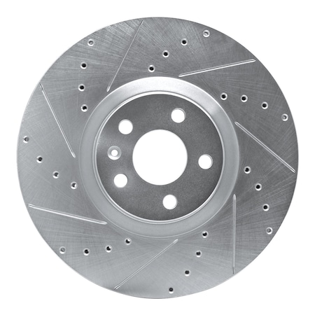Dynamic Friction Co DFC Brake Rotor - Drilled and Slotted - Silver 631-27051L