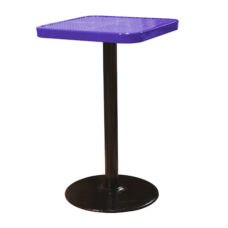 Leisure Craft 24" Square Perforated Pedestal Table, Portable, 40"H, Purple SQ24TAB40-PURPLE