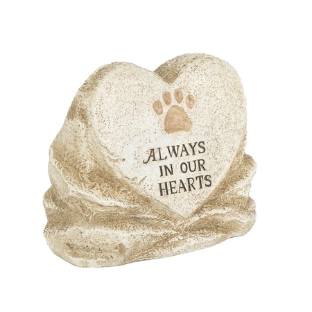 Gerson Always in Our Hearts Paw Print Memorial Stone Porch Decor 1 each ST135