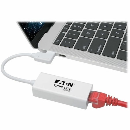 Tripp Lite USB 3.1 GEN 1 RIGHT-ANGLE USB-C TO GIGABIT ETHERNET NETWORK ADAPTER - 10/100/100 U436-06N-GBW-RA