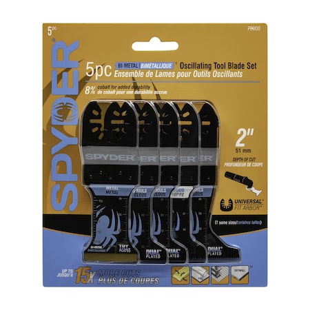 Spyder 5pc Oscillating Blade Kit, BIM/HSS carded 70000