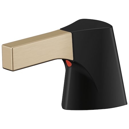 Delta Zura Metal Lever Handle Set - Bathroom Or Bidet In Matte Black / Champagne Bronze H274GZ
