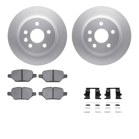 Dynamic Friction Co DFC GEOSPEC Coated Rotors with 5000 Brake Pads - Ceramic and Hardware 4512-45062