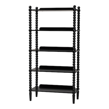 Baxton Studio Lucera Bobbin Display Shelf, Black 271-14760-ZORO