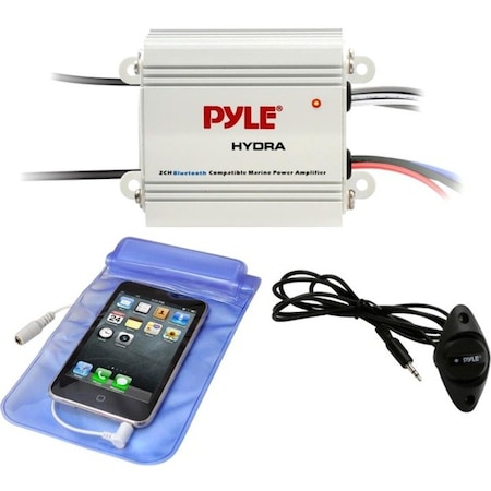 Pyle Auto 2-Channel Bridgeable Marine Amplifier, 200W RMS 4 Ohm, Bluetooth, Full Range, High Crossover PLMRMB2CW