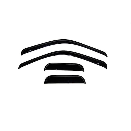 Ventshade Rainguards, Aerodynamic Design, Tape-On, Smoke, Acrylic, Set Of 4 94522