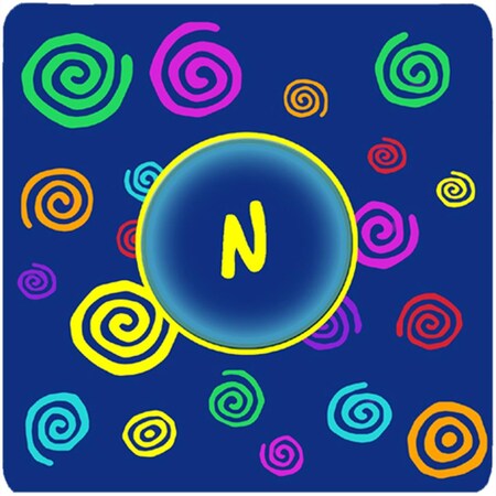 Carolines Treasures Monogram - Blue Swirls Foam Coasters Initial Letter N- Set - 4 CJ1011-NFC