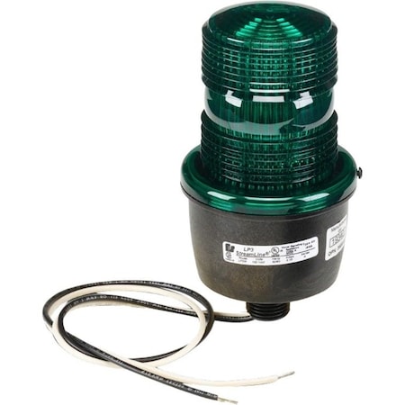 Federal Signal Low Profile Warning Light, Strobe, Green LP3M-120G
