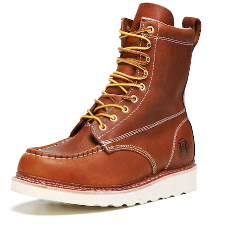 Handpoint Stylish Classic 8 in Soft Toe Mens Work Boots Leather Slip Resistant Durable Breathable, 13 HVB808D-13
