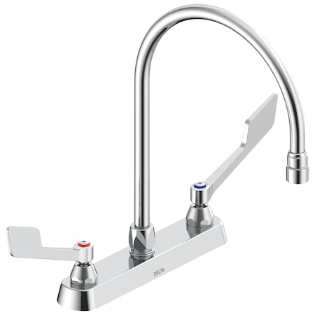 Delta Commercial 26C3 8 In Cast Deck-Mount In Chrome 26C3955-R7