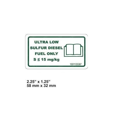 Jlg REPLACEMENT DECAL-ULTRA LOW SULFUR DIESEL 1001125387