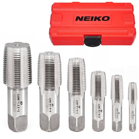 Neiko NPT Pipe Tap Set, 6 Pc, Copper, Brass and PVC Pipe Threader 00931A