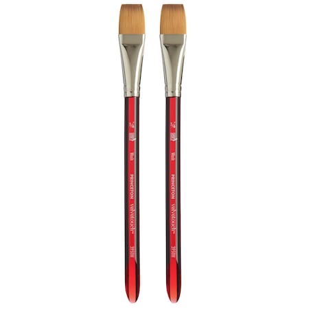 Princeton Velvetouch Wash Brush, Synthetic Bristles, Short Handle Mixed Media Paintbrush, Size 3/4 inch, 2PK P3950W075