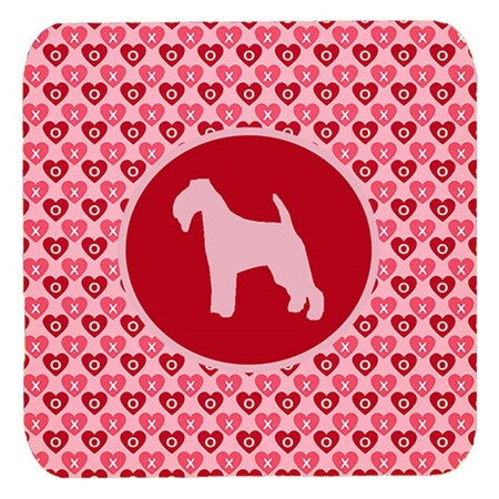 Carolines Treasures Welsh Terrier Valentine Hearts Foam Coasters - Set 4- 3.5 x 3.5 In. SDK1069-A-FC
