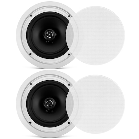 Pyle Pyle8 in Ceiling Wall Mount Speakers, 2-Way Midbass, 300W Peak, Titanium Dome Tweeter Design PDIC80T