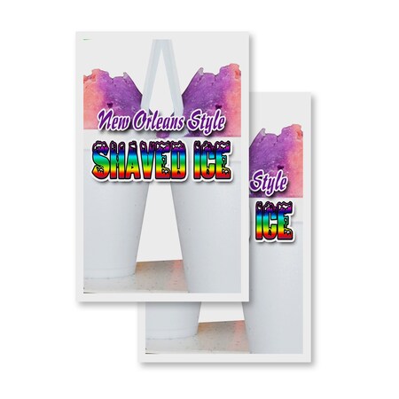 Signmission New Orleans Style Shaved Ice, Vinyl Decals Only 24 Inch x 36 Inch, Vinyl Decal, 2PK DSB-2436-2PACK-NewOrleansStyleShavedIce