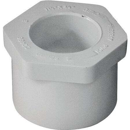 Lasco IPEX Reducing Bushing, 1-1/4 x 3/4 in, Spigot x Socket, White, SCH 40 Schedule, 150 psi Pressure 435651