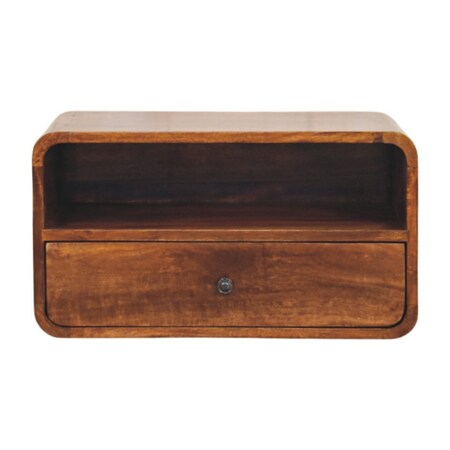 Homeroots 12" Brown Solid Wood One Drawer Nightstand 651876