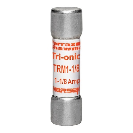 Mersen Fuse, 1 1/2 in L, 250 V AC, 1.125 A TRM1-1/8