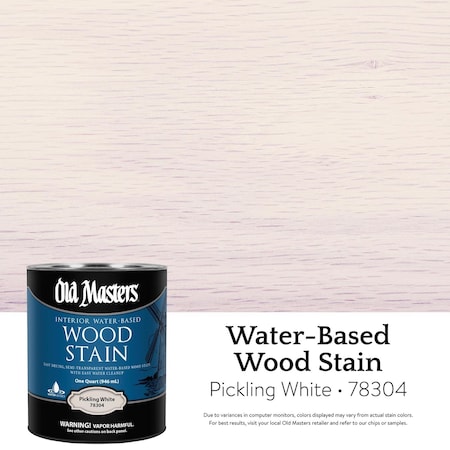 Old Masters Semi-Transparent Pickling White Water-Based Latex Wood Stain 1 qt 78304