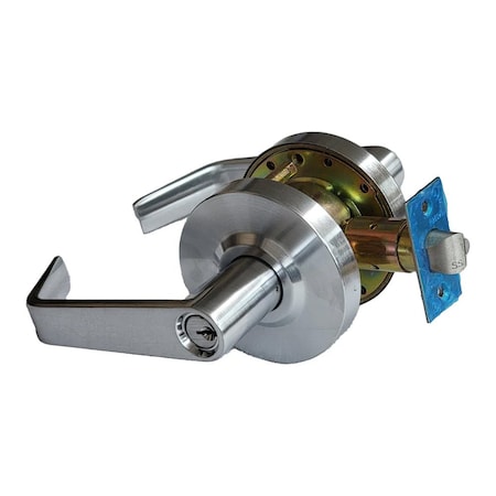 Ecs Hardware Commercial Lever Set Handle, 2-3/4 Standard Backset, Satin Chrome, Entrance, Grade 2 ECSH-CL201-SC-ET