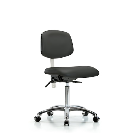 Blue Ridge Ergonomics Med Bench Chair, Vinyl, Cast, Gry, CL100, No Arms, 22" to 29" Height, Charcoal BR-NCR-VMBCH-CR-T1-A0-NF-CC-8605