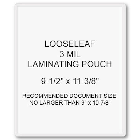 Sircle SircleLam LooseLeaf Pouches- 3 mil, 100PK LL-03
