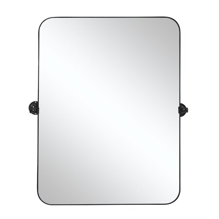 Homeroots 36" Black Metal Framed Standing Mirror 565109