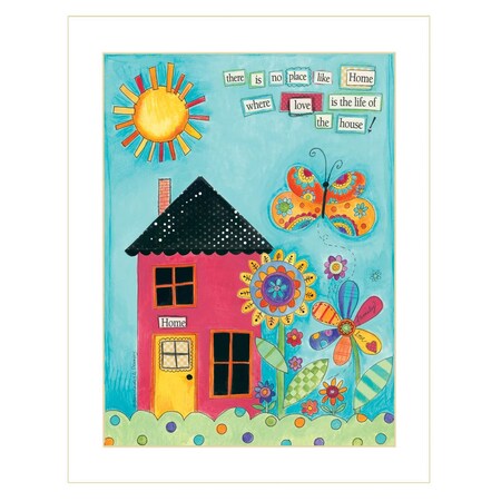 Homeroots No Place Like Home 4 White Framed Print Wall Art 416083