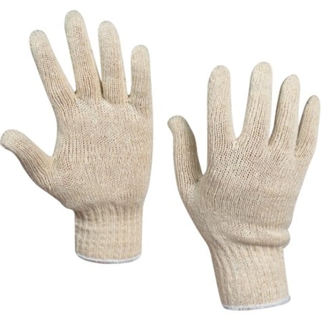 Partners Brand Knit Gloves, White, L, 12 PK GLV1010L