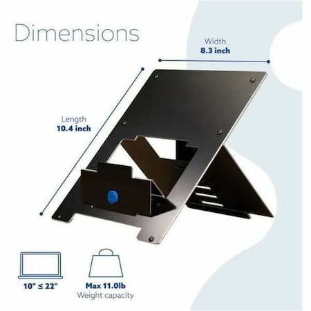 R-Go Ergonomic Laptop Stand, Riser, Flexible, TAA Compliant RGORISTBL