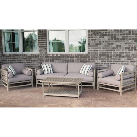 Factory Buys Direct Grand Haven 4-Piece Acacia Wood Outdoor Patio Sofa Set With Table 140061