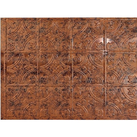 Fasade Backsplash Panel, 24 in L, 18 in W, Thermoplastic, Moonstone Copper D6018