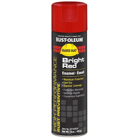 Rust-Oleum Rust Preventative Spray Paint, Bright Red, Gloss, Solvent, 15 oz V2164838