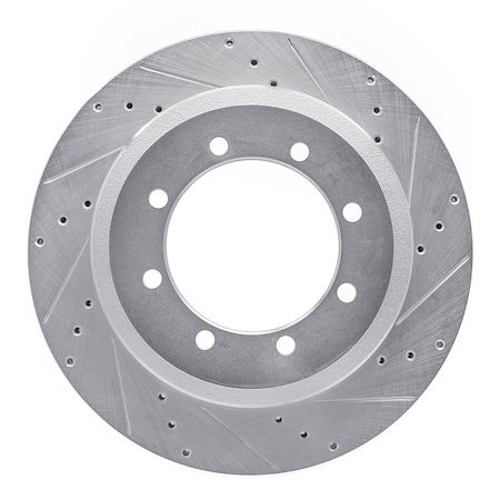 Dynamic Friction Co DFC Brake Rotor - Drilled and Slotted - Silver 631-54225R