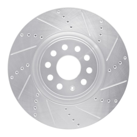 Dynamic Friction Co DFC Brake Rotor - Drilled and Slotted - Silver 631-74034R