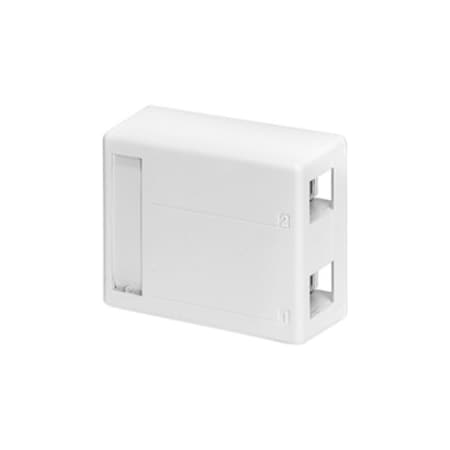 Leviton 2-Port Quickport Housing For, Shielded Conns Surface Mount, White 4S089-2WP