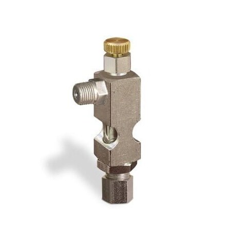 Oil-Rite Angle Sight Feed Valve with 1/8in. Inlet, Solid Gasket - Handwheel, 1/8in. Male NPT, 1/4in. OD Tube B1628-125B2HW