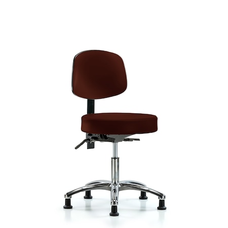 Blue Ridge Ergonomics Desk Stool, Vin, Bk Chrome, Tilt, Gld, Burg BR-VDHST-CR-T1-RG-8569