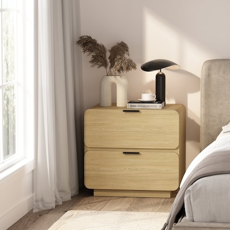 Manhattan Comfort Chrystie 2-Piece Dresser and Nightstand in Natural DR2066-1