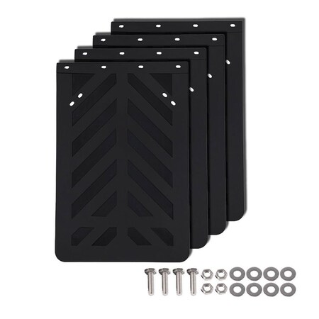 Mytee Products 4PK 24inx36in Semi Truck & Trailers Stripped Rubber Mud Flaps Mud Protection, 4PK MUDFLAP-142436-R01x4