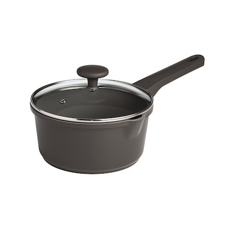 Ecolution Aria Series Sauce Pan, 2 qt, Aluminum, Charcoal, Comfort-Grip, Soft Touch Handle EH12656-AS