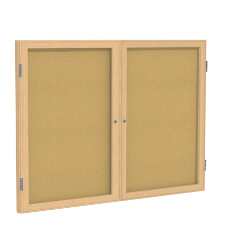 Ghent Enclosed Cork Bulletin Board 48"x60", 2 Door PW24860K