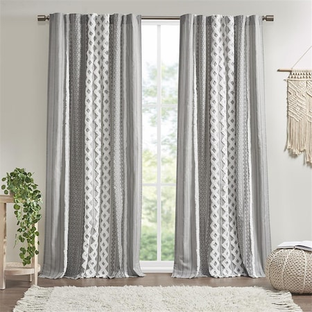 Ink Plus Ivy Kids Ink Plus Ivy Gray 100 Percent Window Curtain Panel with Lining II40-1181