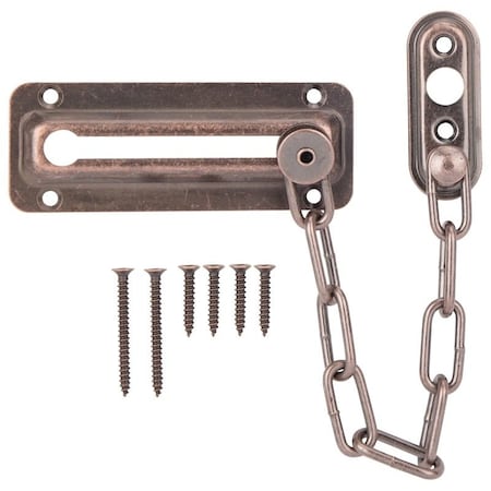 Prosource Chain Door Guard, 3-3/8 in L, 2 in W, Steel, Venetian Bronze 807277-VB-PS