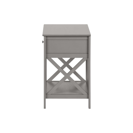 Monarch Specialties Accent Table, Side Table, 2 Tier, Bedroom, Nightstand, Antique Grey Veneer, Transitional I 3985