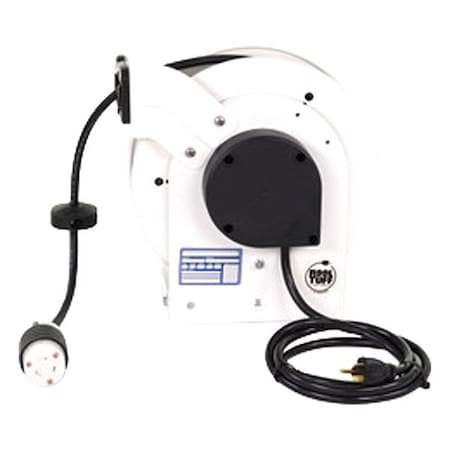 Kh Industries Industrial Cord Reel, 20 A, White, 35 ft RTAN3LW-WCL520-J12H